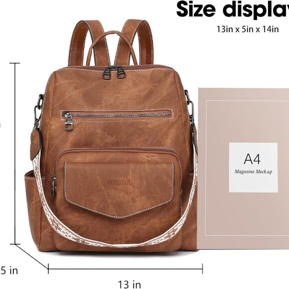 Backpack Purse for Women Leather Backpack Ladies Fashion Handbag Designer Should - Picture 3 of 7
